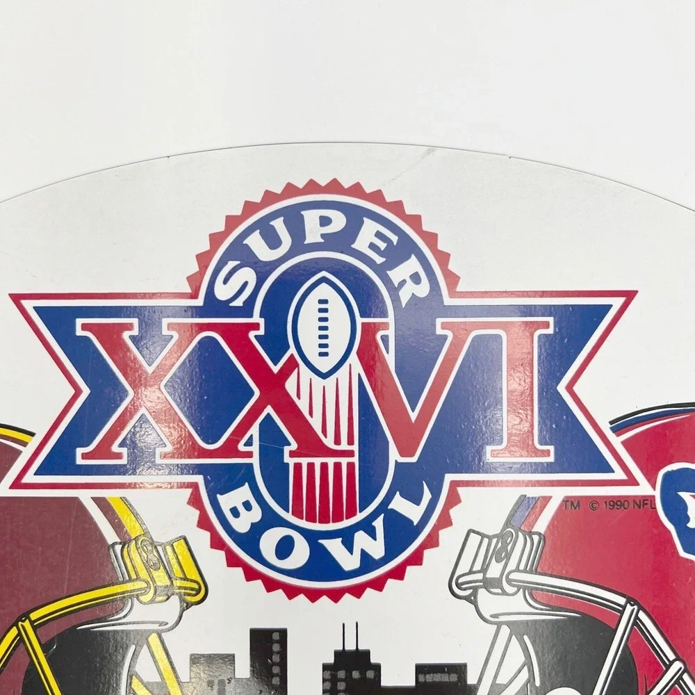 Vintage Super Bowl XXVI Large Magnet Washington Redskins vs Buffalo Bills 1992